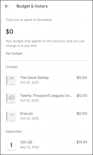 google play set spending limit budget - payments & subscriptions page