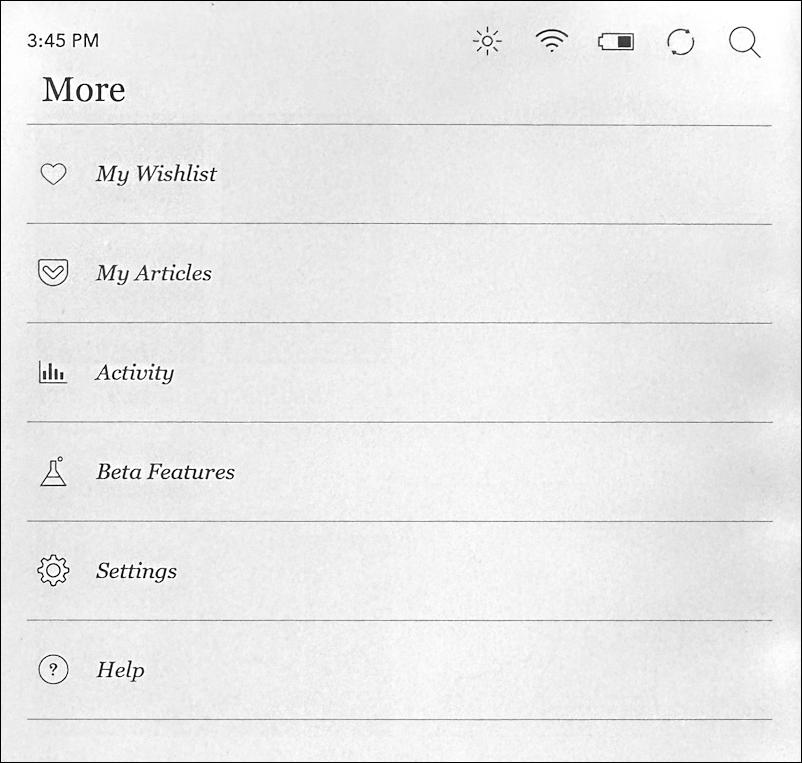 kobo ebook reader update firmware system os - more menu