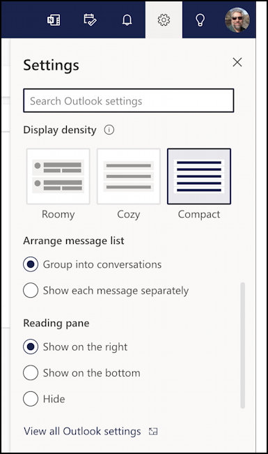 microsoft outlook.com safe sender - settings and configuration appearance menu