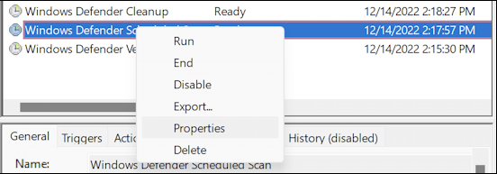 win11 schedule windows defender scan - scheduled scan context menu