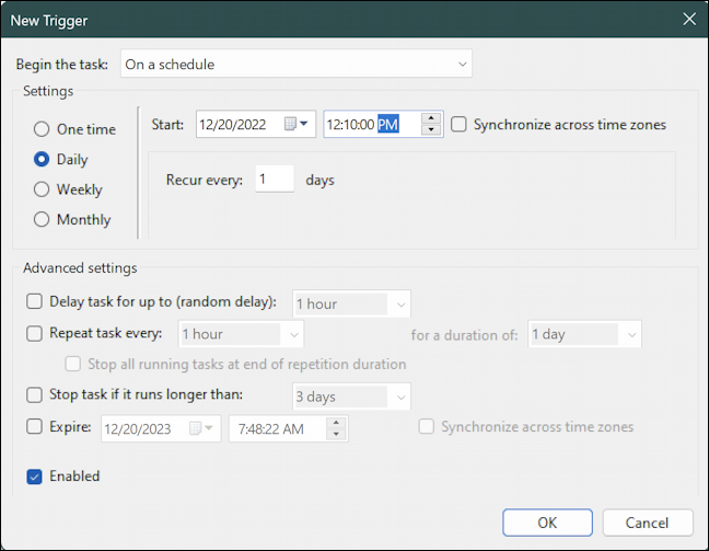 win11 schedule windows defender scan - defender scheduled scans - new trigger