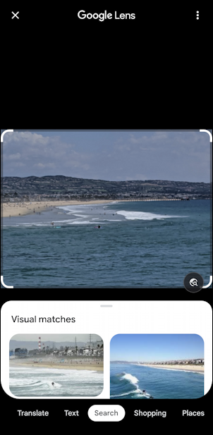 android identify photo location newport beach ca - google lens location