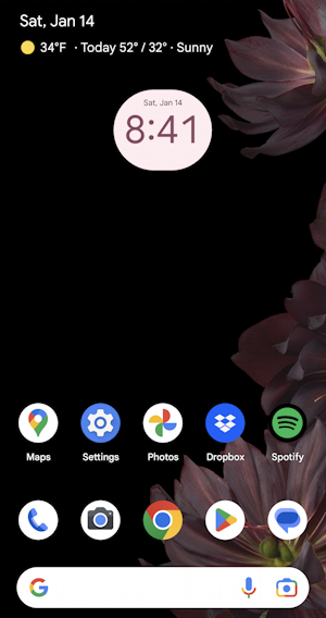 android modify add home screen widgets - home screen w/ clock