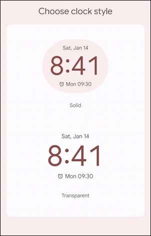 android modify add home screen widgets - clock widget settings
