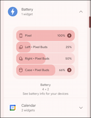 android modify add home screen widgets - battery widget big