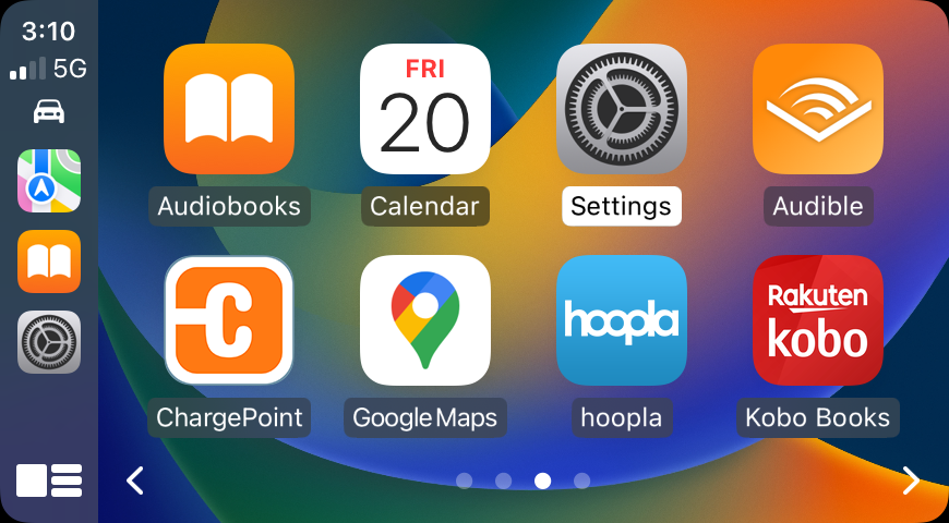 apple carplay ios iphone - app screen with settings icon