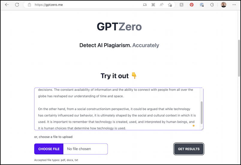 chatgpt test for plagiarism ai - gptzero gpt3 test