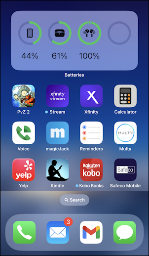 iphone add battery widget - home screen