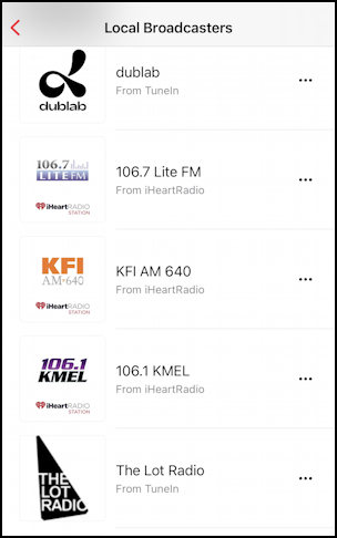 iphone music app fm streaming radio - local station choices