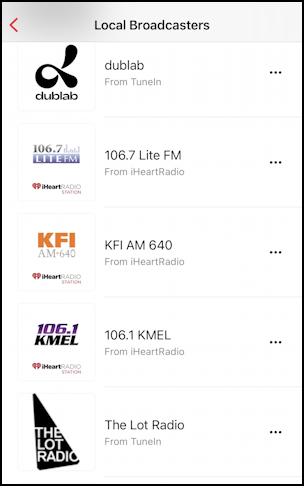 iphone music app fm streaming radio - local station choices