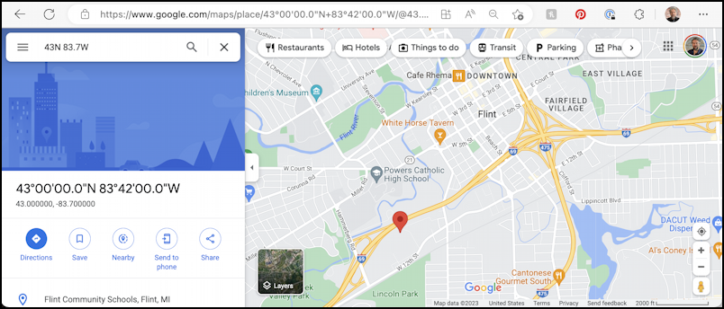 maps lat/long address location - google maps