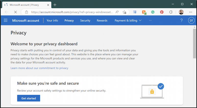 microsoft windows 11 win11 privacy account security - privacy dashboard