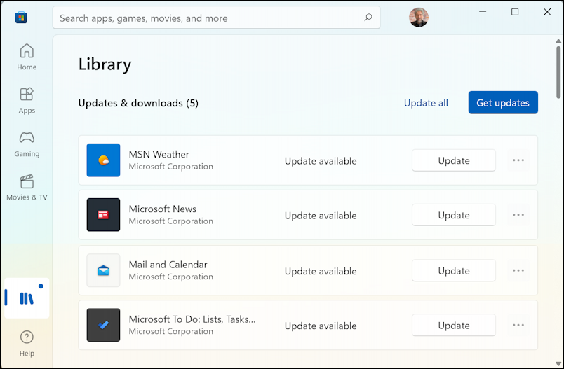 update reinstall apps new windows pc - 'library'