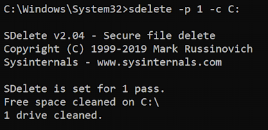 windows 11 secure delete sdelete - finished