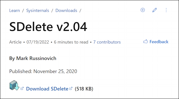 windows 11 secure delete sdelete - download