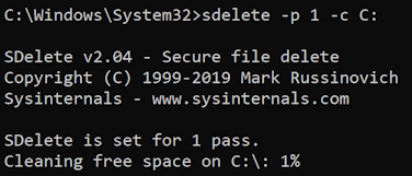 windows 11 secure delete sdelete - pass 1