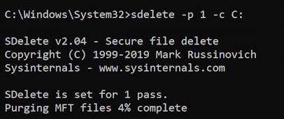 windows 11 secure delete sdelete - pass 2