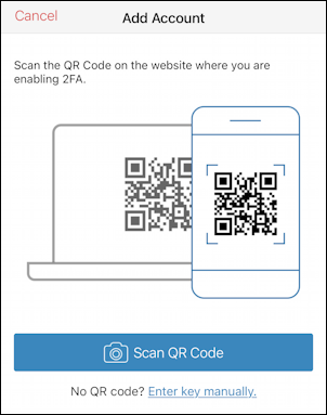 twitter 2fa authorization app - authy on iphone - ready to scan qr code