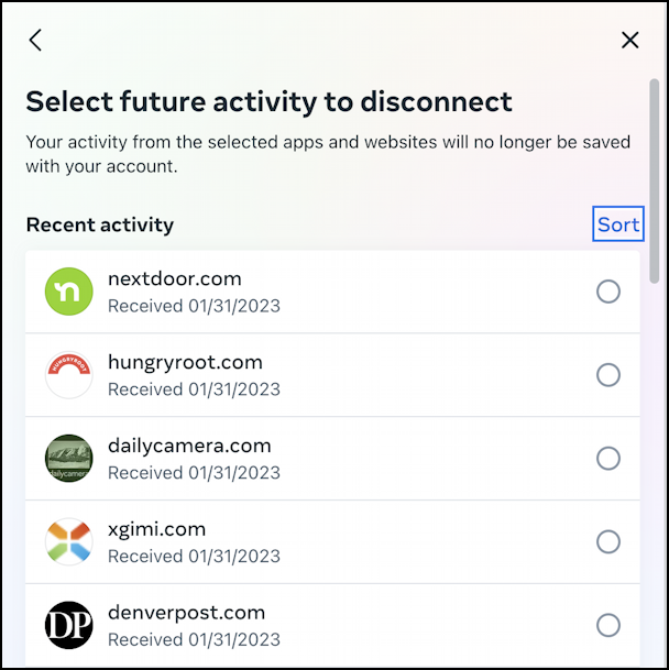 facebook off fb activity settings privacy - select future activity to disconnect