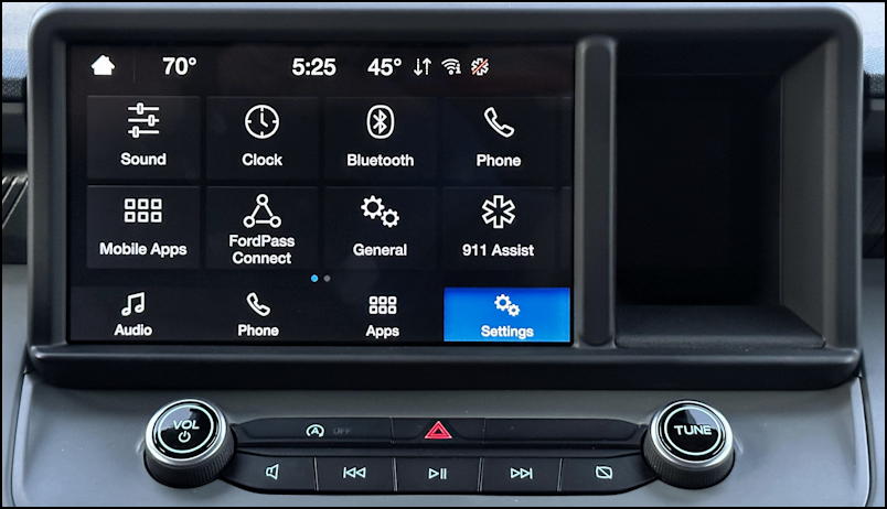 ford infotainment system - delete bluetooth device - main screen