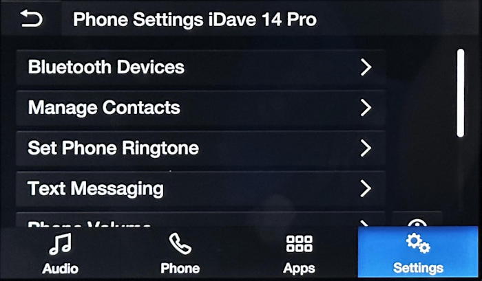 ford infotainment system - delete bluetooth device - settings > phone