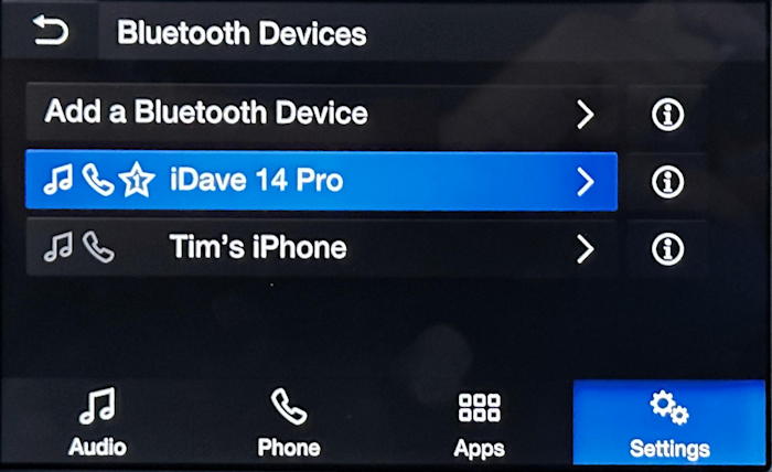 ford infotainment system - delete bluetooth device - settings > phone > bluetooth devices