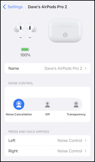 iphone ios settings airpods pro - custom configuration
