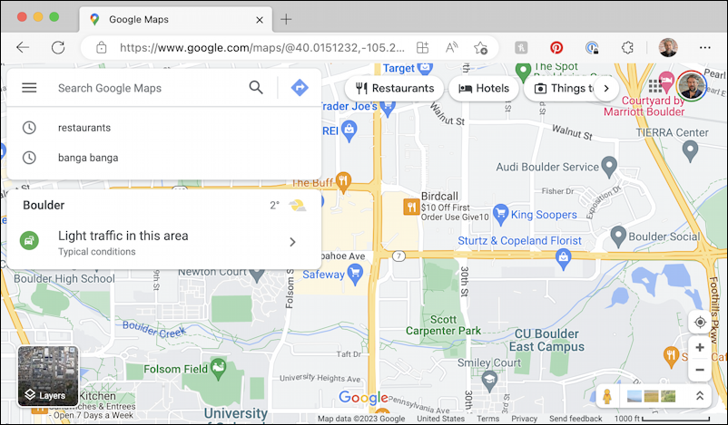 mac edge google maps location - generic map view