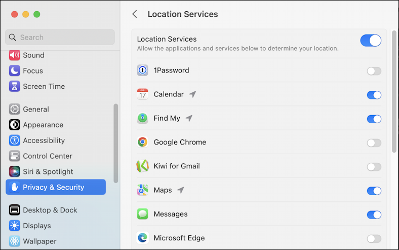 mac edge google maps location - macos location services privacy