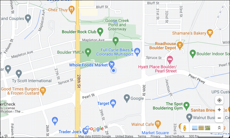 mac edge google maps location - permissions enabled located at whole foods boulder co