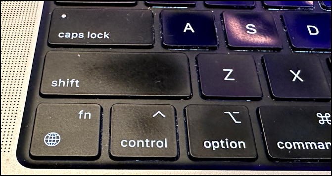 mac macbook pro keyboard fn/globe key