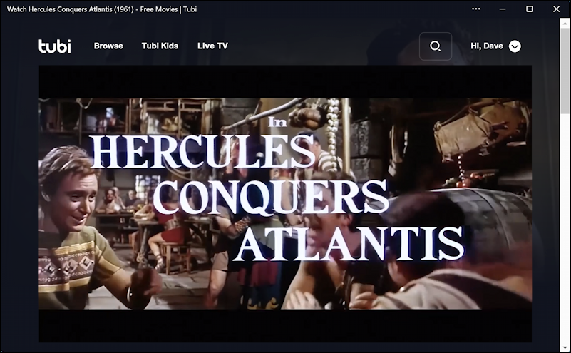 tubi streaming hercules conquers atlantis movie windows pc