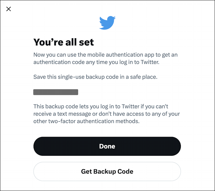 twitter enable sms text auth authy 2fa - you're all set