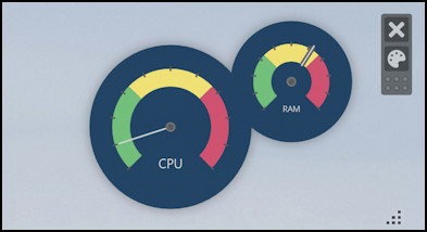 win11 widget launcher -cpu meter with controls and resize handle