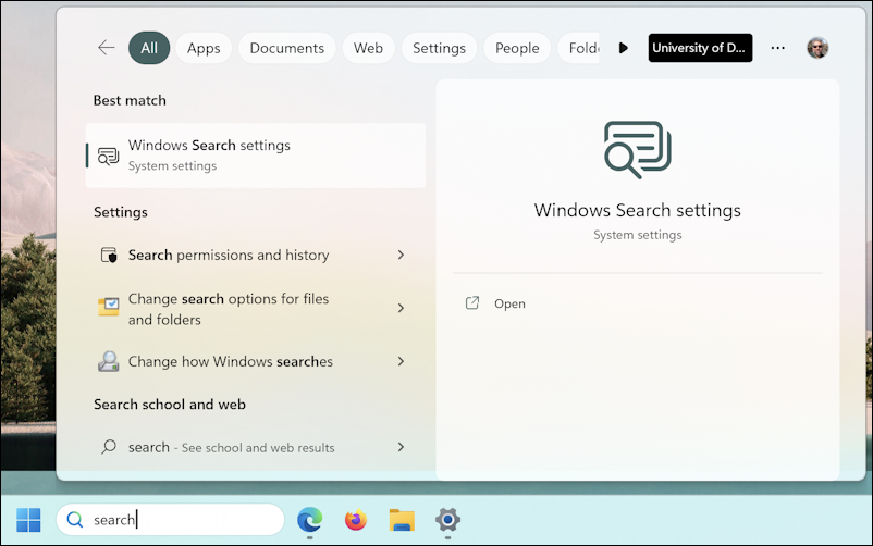 windows 11 taskbar search box highlights - search for privacy
