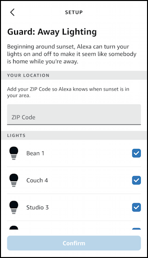 amazon alexa echo home security guard - away lighting
