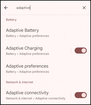 android 13 settings > search for 'adaptive'