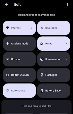 android 13 shortcut buttons icons - edit