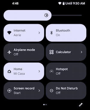 android 13 shortcut buttons icons - with new shortcuts