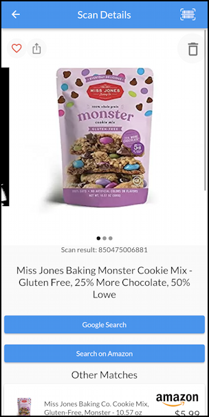 android barcode scanner - cookie mix