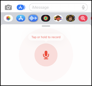 iphone ios sms mms imessage messages voice - tap to record