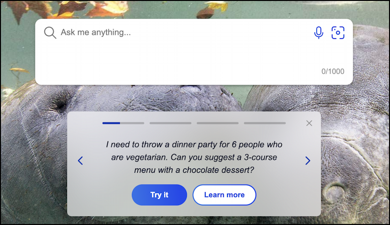 bing search prompt - with ai suggestion