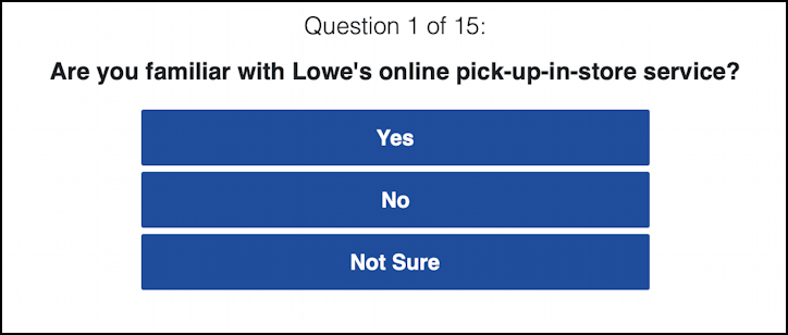 lowes golf cart scam email - survey question 1