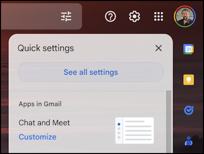 gmail enable offline use - see all settings