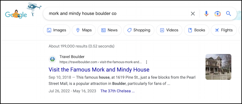 google search - mork & mindy house