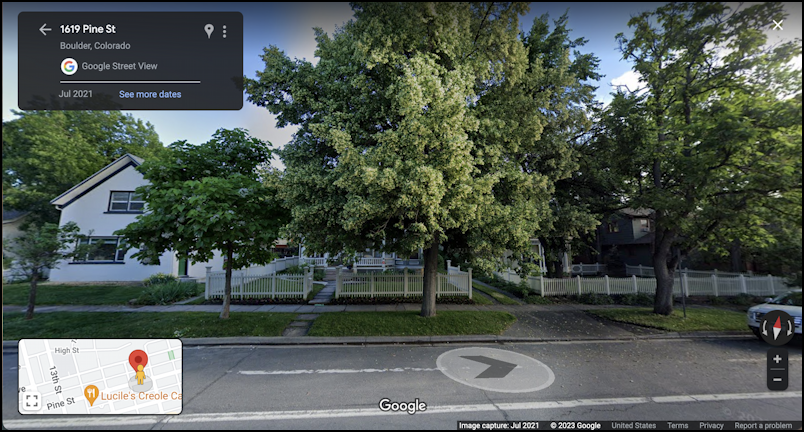google maps street view mork & mindy house - big tree