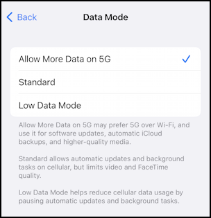 iphone ios 13 adaptive connectivity 5g auto - 5g data mode