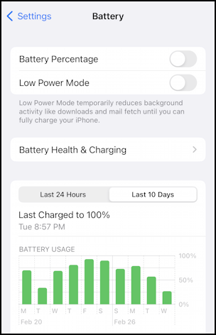 iphone ios settings battery ios16 