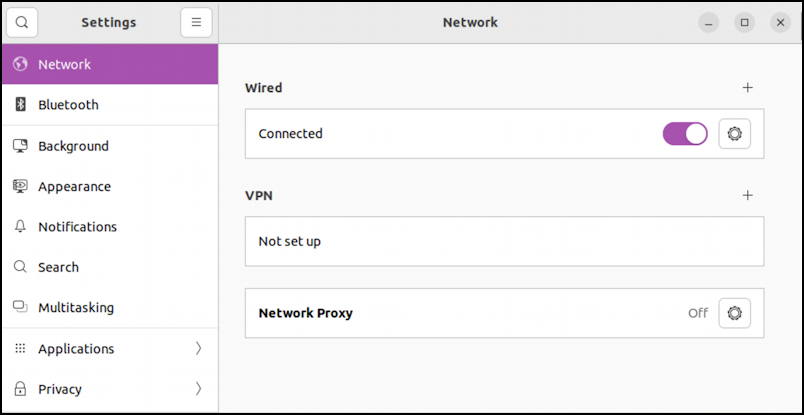 ubuntu linux settings - network