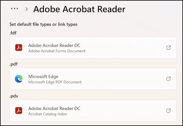 win11 pc default pdf reader app - adobe acrobat